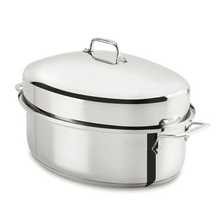 All Clad Stainless-Steel Covered Oval Roasting Pan with Rack Sansujyuku sansujyuku.com