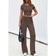 thumbnail image 2 of Conjunto de 2 Piezas PRETTYGARDEN Top de Punto Acanalado con Botones y Pantalones M, 2 of 8