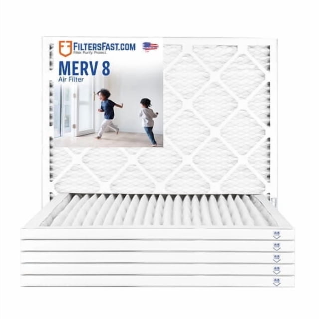 Filters Fast 16X25X1 Air Filter Merv 8 1"" Ac Furnace Air Filters Made In The Usa Actual Size: 15.75""X24.75 X0.75 6 Pack
