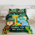 thumbnail image 2 of Homewish Kawaii Lion Elephant Giraffe Bedding Comforter Set 2pcs for Children Teens,Jungle Animal Twin Comforter Sets Microfiber,Botanical Plants Breathable Bedding Set,Luxury Bedroom Decor, 2 of 8
