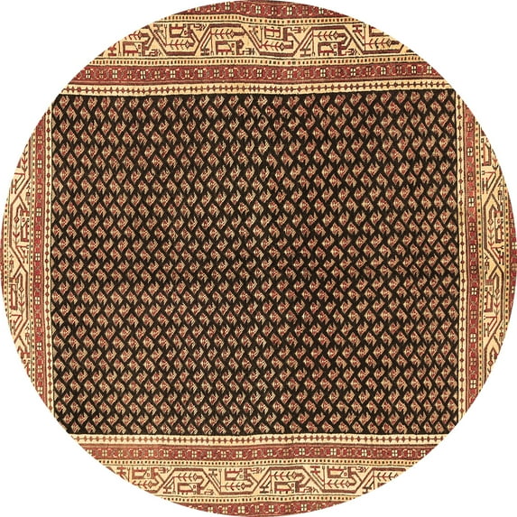 Ahgly Company Indoor Round Persian Brown Traditional Area Rugs, 6' Round