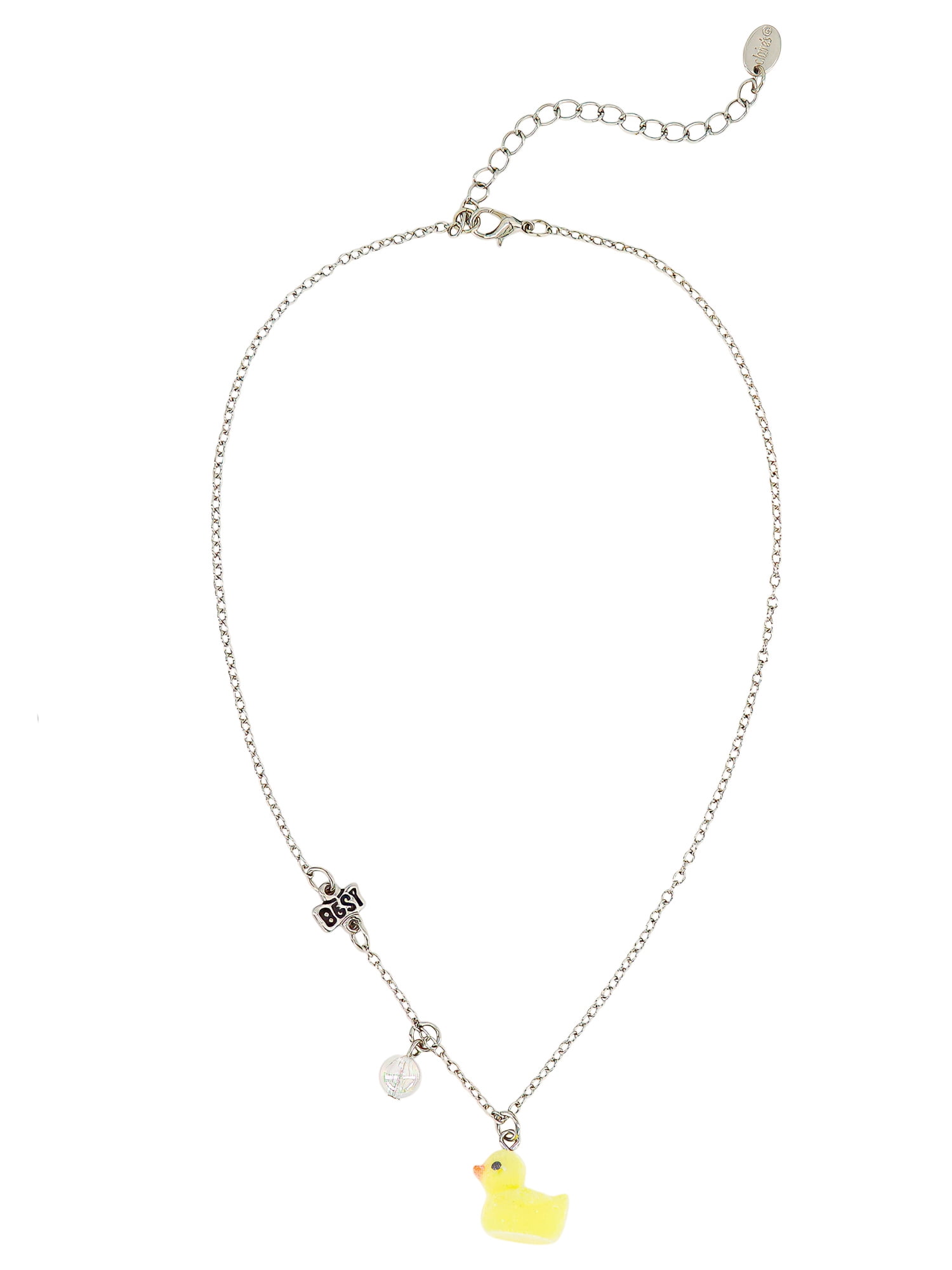 Claire's Children's Best Friends Forever Fuzzy Rubber Ducky Charm Necklaces, 2-Pack