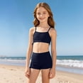 thumbnail image 5 of Girls Swimsuit Girls Two Piece Swimsuits Set Quick Dry Swimwear with Adjustable Drawstring Bikini Bottoms Tankini Girls Bathing Suit Size 5-14 Years, 5 of 5