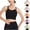 Black, variant on CHUMUD Women's Double Strap Ribbed Sports Bra Full Coverage Supportive Wireless Bralette