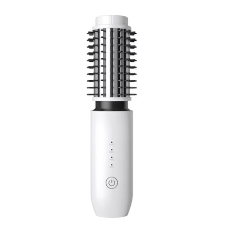 3-in-1 Portable Cordless Hair Curling Iron Brush Straightener Comb, White