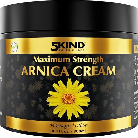 5kind Extra Strong Arnica Cream Massage Lotion 10.1 fl - Fast Acting Arnica Cream