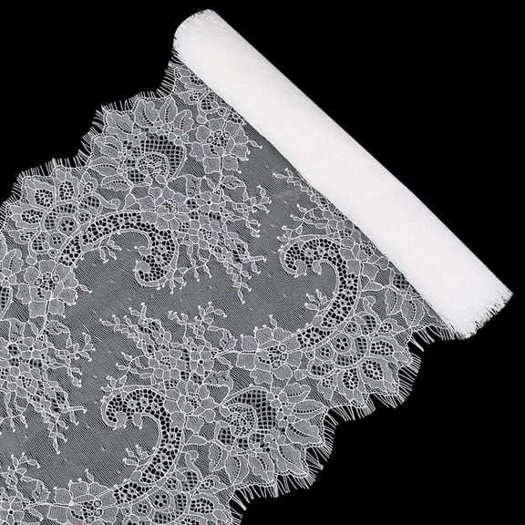 Nylon Flower Lace Ribbon Clothes Accessories White 14-1/8 inch(360mm)