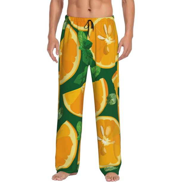Balery Orange Pantalones de pijama para hombre, pijama ultraligero, pantalón de descanso-3X-Large