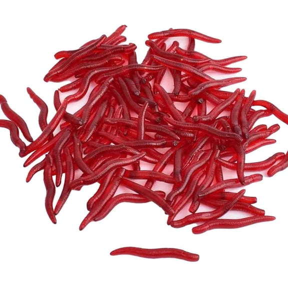 Fishing Earthworm Lures Brown 4Cm Length Relaxing Weekend 100Pcs