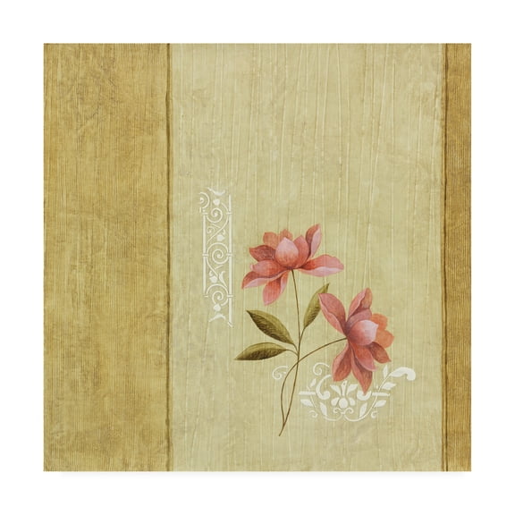 Trademark Fine Art 'Pink Flowers Abstract Beige' Canvas Art by Pablo Esteban