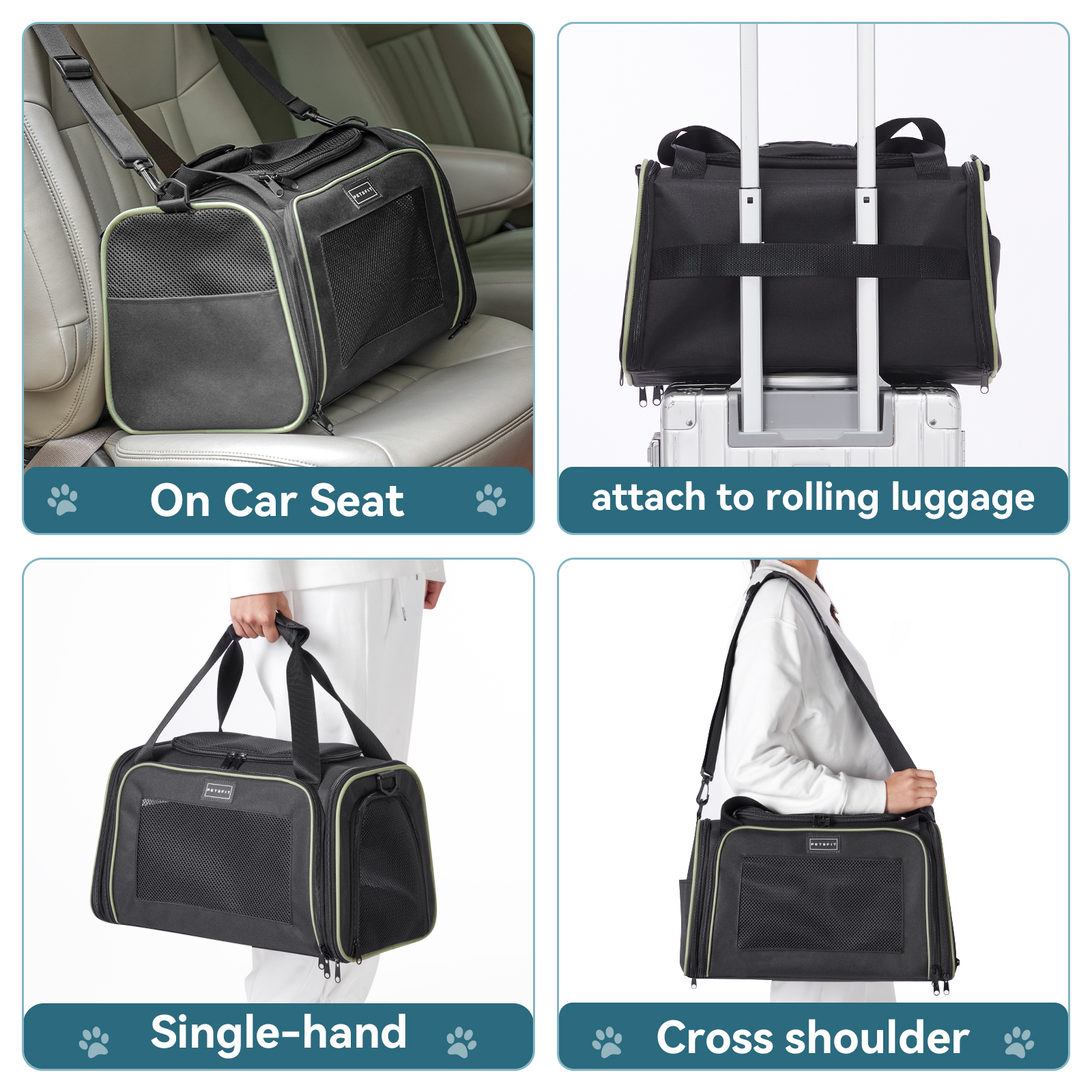Petsfit 17in Airline Approved Cat Carrier with Extendable Mat photo 8