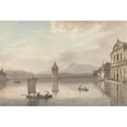 thumbnail image 2 of William Pars 24x18 Black Ornate Framed Double Matted Museum Art Print Titled: A View at Lucerne (1775), 2 of 5
