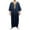 Navy, variant on TFEOQRY Men's Satin Long Sleeve Embroidered Thobe Arabic Islamic Kaftan Jubba Robe Traditional Wear Green