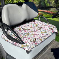 Yuyamidu Golf Theme Golf Cart Seat Covers, Soft Golf Cart Seat Towel Blanket for Club Car, Flowers Travel Sports Golf Cart Accessories for Women