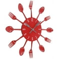 thumbnail image 3 of Kitchen Cutlery Wall Clock with Forks and Spoons for Home Decor - Red, 3 of 8