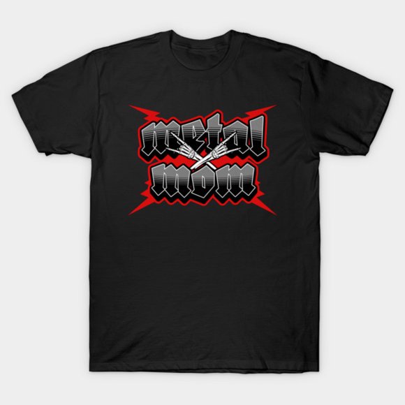 Metal Mom Heavy Rock Music Lover Alternative Motherhood Art Unisex T-Shirt, up to size 3XL.
