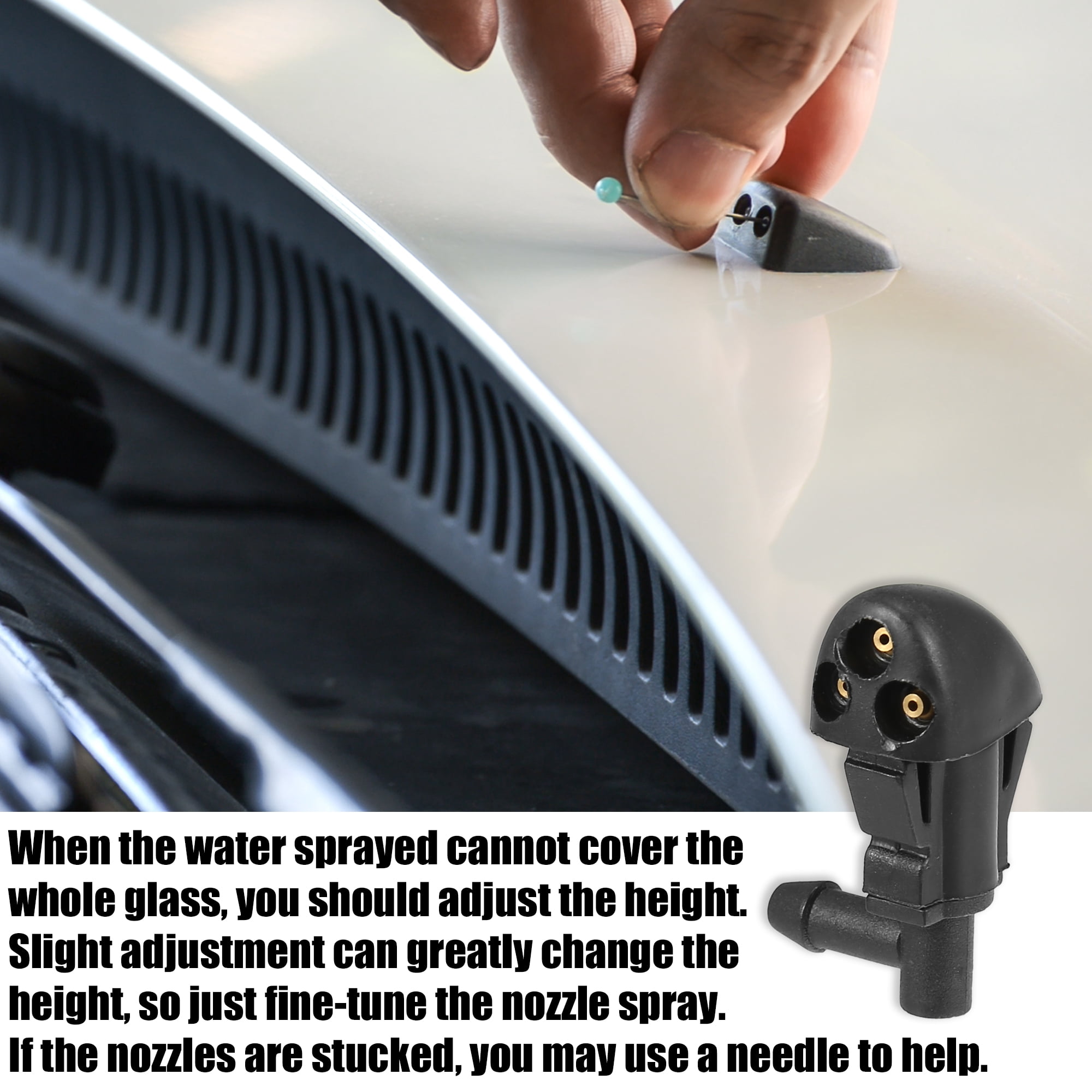 Unique Bargains 3Pcs Front Windshield Wiper Washer Nozzle Kit for Chevrolet Cruze