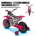 thumbnail image 4 of JOYLDIAS 12V Ride On Motorcycle Dirt Bikes for Kids with Training Wheels, Spring Suspension, Rose Pink, 4 of 8