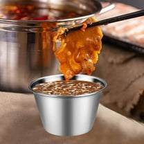 Metal Stainless Steel Sauce Dipping Cups -Sauce Container Round Dipping Bowls Condiment Cup for Dish Butter Kitchen Restaurant Serving Party Dinner Cooking(Silver,S)