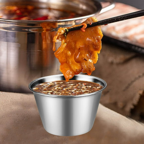 Stainless Steel Sauce Cup | Durable Rust-Resistant Condiment Seasoning Bowl | Sleek Modern Design | Dishwasher Safe | Easy to Clean | Single Piece | Compact Serving Size | Multipurpose Use
