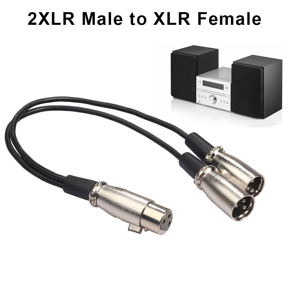 5 Feet 3 Pin XLR Female to Dual XLR Male Patch Y Cable Balanced Microphone Splitter Cord Audio Adaptor DISINO XLR Splitter Cable
