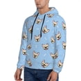 thumbnail image 3 of Pofeuu Cute French Bulldog Print Mens Casual Hooded Collar Drawstring Hoodies Pullover Sweatshirts Casual Long Sleeve Shirts-3X-Large, 3 of 7