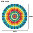 thumbnail image 6 of Rainbow Tie Dye Mandala Pattern Round Tablecloth 60"x60",Wrinkle Wipeable Table Cloth for Kitchen Dining Room Picnic Patio Party, 6 of 6