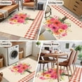 thumbnail image 5 of 4'x6' Area Rugs, Spring Flowers Indoor Outdoor Area Rug for Living Room Bedroom, Vintage Pastoral Floral Leaves Farm Checkered Washable Bathroom Rugs Kitchen Floor Carpet Mats Home Decor Aesthetic, 5 of 8