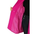 thumbnail image 5 of Unique Bargains Women's Plus Notched Lapel Double Breasted Long Coat Hot Pink 1X, 5 of 6