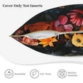 thumbnail image 5 of Fotbe Colorful Floral Black Dog Pattern Velvet Decorative Throw Pillow Covers with Elegant Piping, Soft Plush Cushion Cover for Sofa, Bed, Car, Office-16"x16", 5 of 8