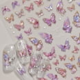 thumbnail image 5 of Butterfly Nail Art Stickers – 5D Embossed Self-Adhesive Nail Decals with Iridescent Glitter Effect, Colorful Butterfly Charms for DIY Manicure Decorations, 5 of 8