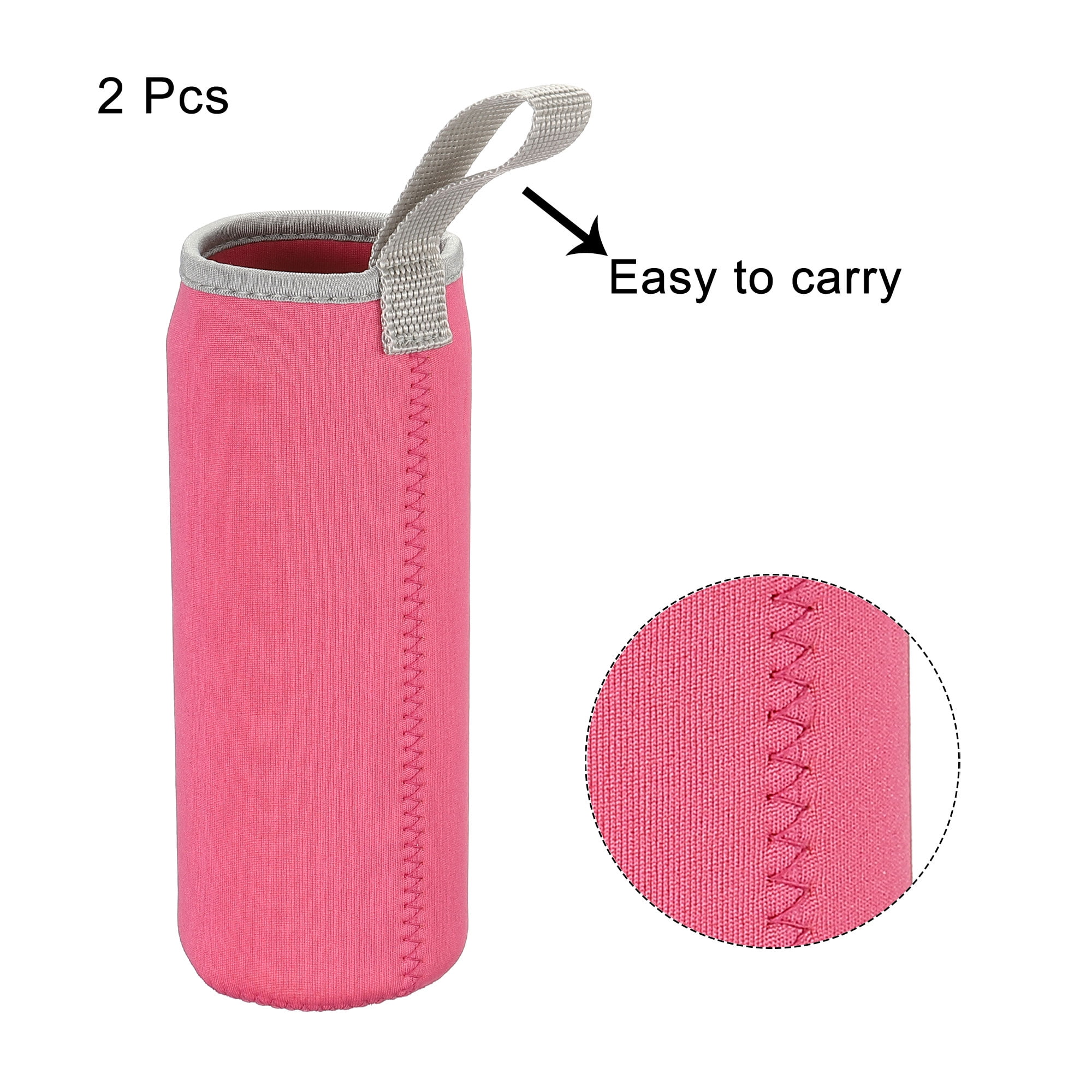 Unique Bargains Water Bottle Sleeve Neoprene Carrier Insulated Non Slip Cover Fuchsia