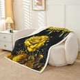 thumbnail image 2 of Yellow Rose Blanket Glitter Galaxy Fleece Blanket,Sequin Fluid Art Throw Blanket 50"x60",Abstract Ombre Print Bed Blanket Romantic Garden Flowers Boho Floral Bohemian Decor, 2 of 6