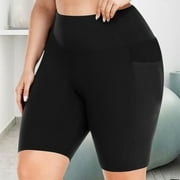 Women's Oversized Drying Elastic Yoga Shorts with Bottom Pockets for Fitness Sports