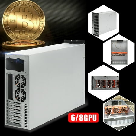 6/8 GPU 4U Miner Mining Rig Case Machine Coin Open Air Frame For Bitcoin Support 5