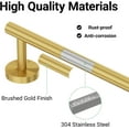 thumbnail image 3 of Brushed Gold Towel Bar, 18 Inch Towel Rack for Bathroom Wall-Mounted, SUS304 Stainless Steel, Total Length 20 Inch, 3 of 3