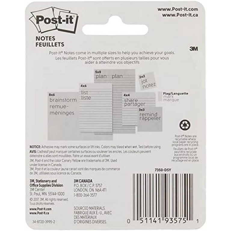 Post-it Notes, Super Sticky Pad, 3x3 in, 2X the Sticking Power, Assorted  shapes and colors (7350-HBMX)