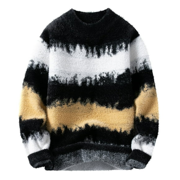 Admvng Sweaters for Men Casual Round Neck Solid Color Long Sleeve Knit Blouse,Sizes M-3XL