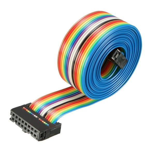 IDC 16P Wire Flat Rainbow Ribbon Cable 148cm 2.54mm Pitch 1pcs