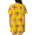 thumbnail image 3 of Kdxio Mardi Gras Crayfish and Fleur de lis Print Pajamas Sets for Women Short-Sleeved Pjs with Lounge Shorts Two Piece Sleepwear S-4XL, 3 of 8