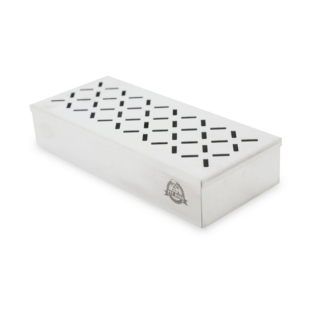 Stainless Steel Smoker Box for Barbecue, Wood Chips Gas or Charcoal