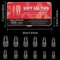 thumbnail image 3 of Yihuala 550PCS Almond Gel Nails Tips Pre Etched False Nails Clear Full Covers Soft Acrylic for Manicures, 3 of 20