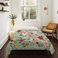thumbnail image 4 of Sage Green Floral Tapestry for Bedroom Wall Hanging Tapestry, Spring Flowers Leaves Farmhouse Ceiling Backdrop Tapestries Poster Blanket Wall Decor for Teens Room Living Room Dorm 59" x 90", 4 of 8