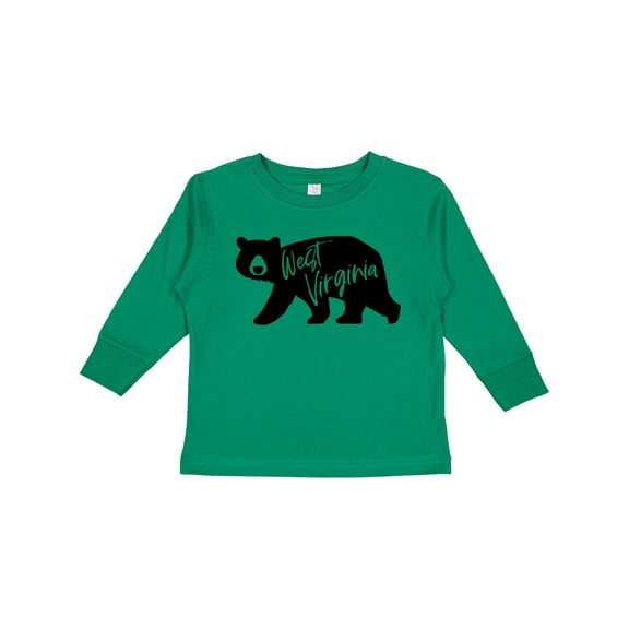 Inktastic West Virginia Black Bear Silhouette Boys or Girls Long Sleeve Toddler T-Shirt
