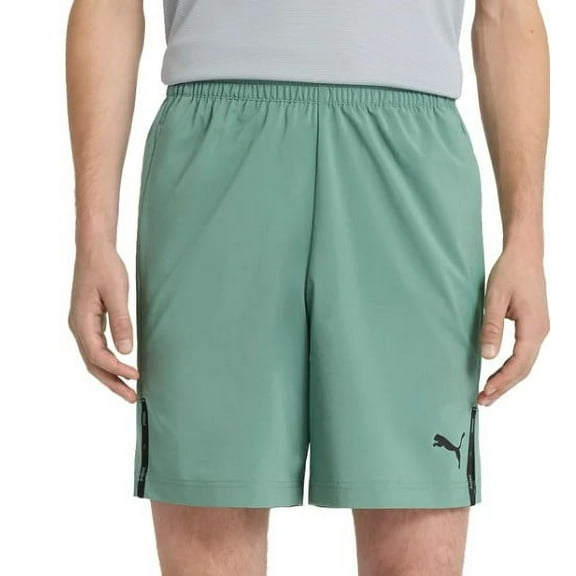 PUMA Men's Size XL (37) Woven Elastic Waist Drawstring Shorts, Green