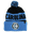 Blue, variant on Carolina C Patch Ribbed Cuff Knit Winter Hat Pom Beanie (Blue/Black Patch)