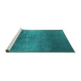 thumbnail image 2 of Ahgly Company Machine Washable Indoor Square Oriental Turquoise Blue Industrial Area Rugs, 8' Square, 2 of 4