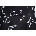 thumbnail image 5 of Vintage Pleated Dress for Women Sleeveless Musical Note Print Evening Party Prom Dress, 5 of 6