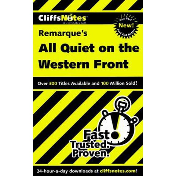 Pre-Owned Cliffsnotes on Remarque's All Quiet on the Western Front (Paperback) 0764586718 9780764586712