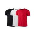 thumbnail image 2 of Sholeno Kids 3 Pcs Sport Tee Shirts for Boys Short Sleeve Quick Dry Running T-shirt Gym Fitness Tee Black&White&Red 150, 2 of 3